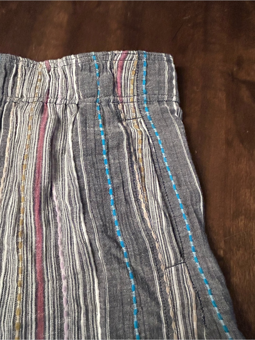 Natural Life Take a Chance On Me Cotton Pants Heather Grey Stripes Size Large - Picture 6 of 10